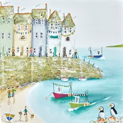 Shore Enuf by Rebecca Lardner - Original Painting on Box Canvas sized 12x12 inches. Available from Whitewall Galleries
